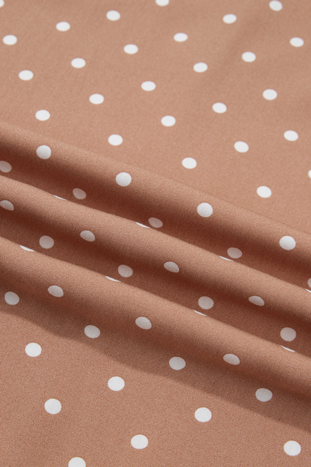 Brown Polka Dot Lace Hem Elegant Long Shift Skirt