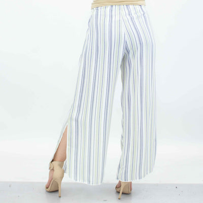 Side Slit Wide Leg Pants-Green