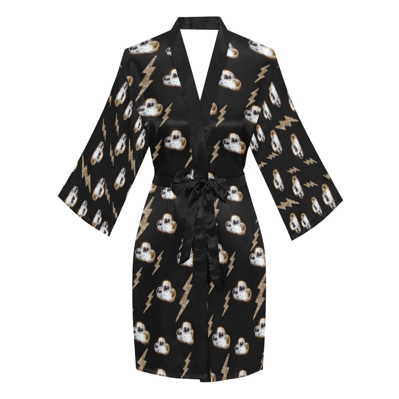 Cowgirl Hat Lightning Bolt Women's Lounge Kimono Robe