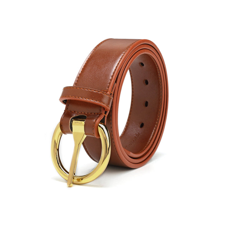 Women's Gold Ring Belt - Brown (Only Size 40)