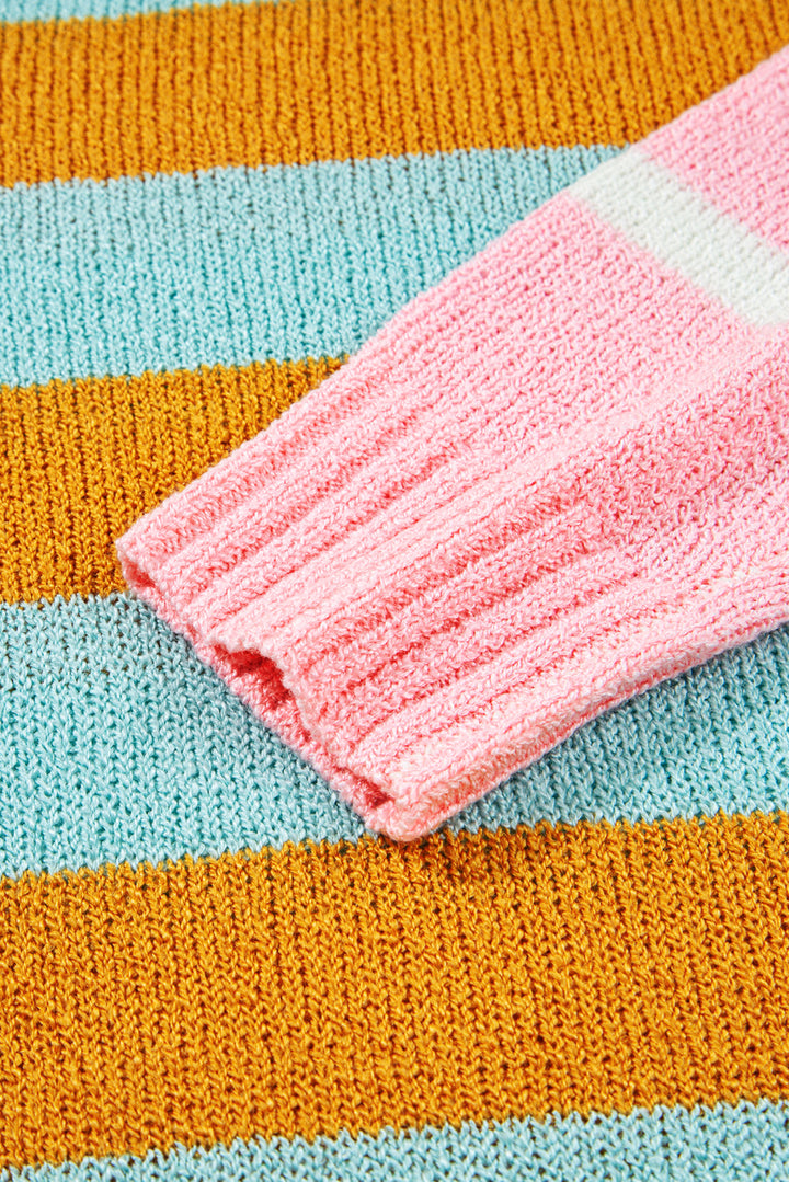 Abigail Block Striped Pullover Sweater