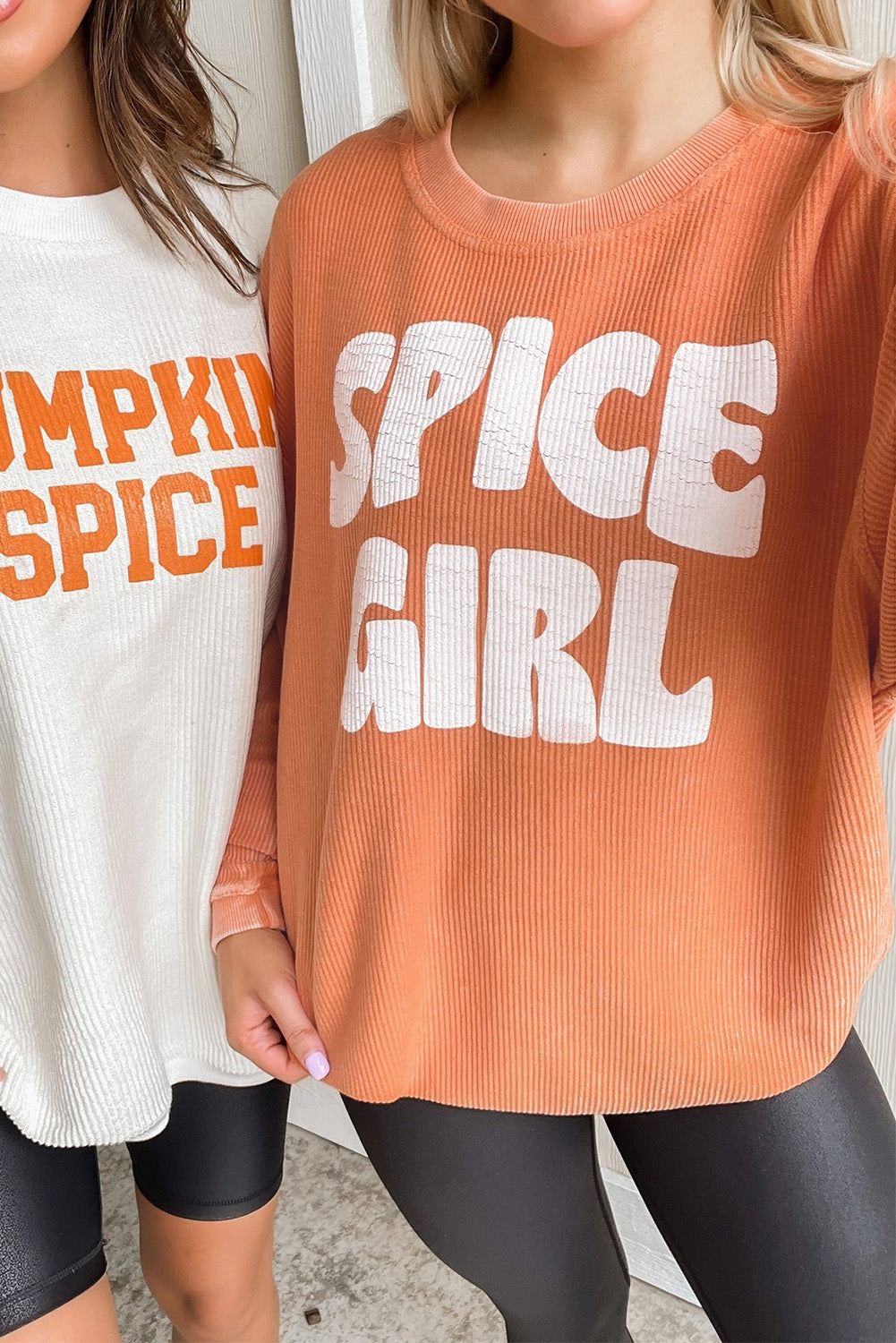 Orange Corded SPICY GIRL Graphic Sweatshirt