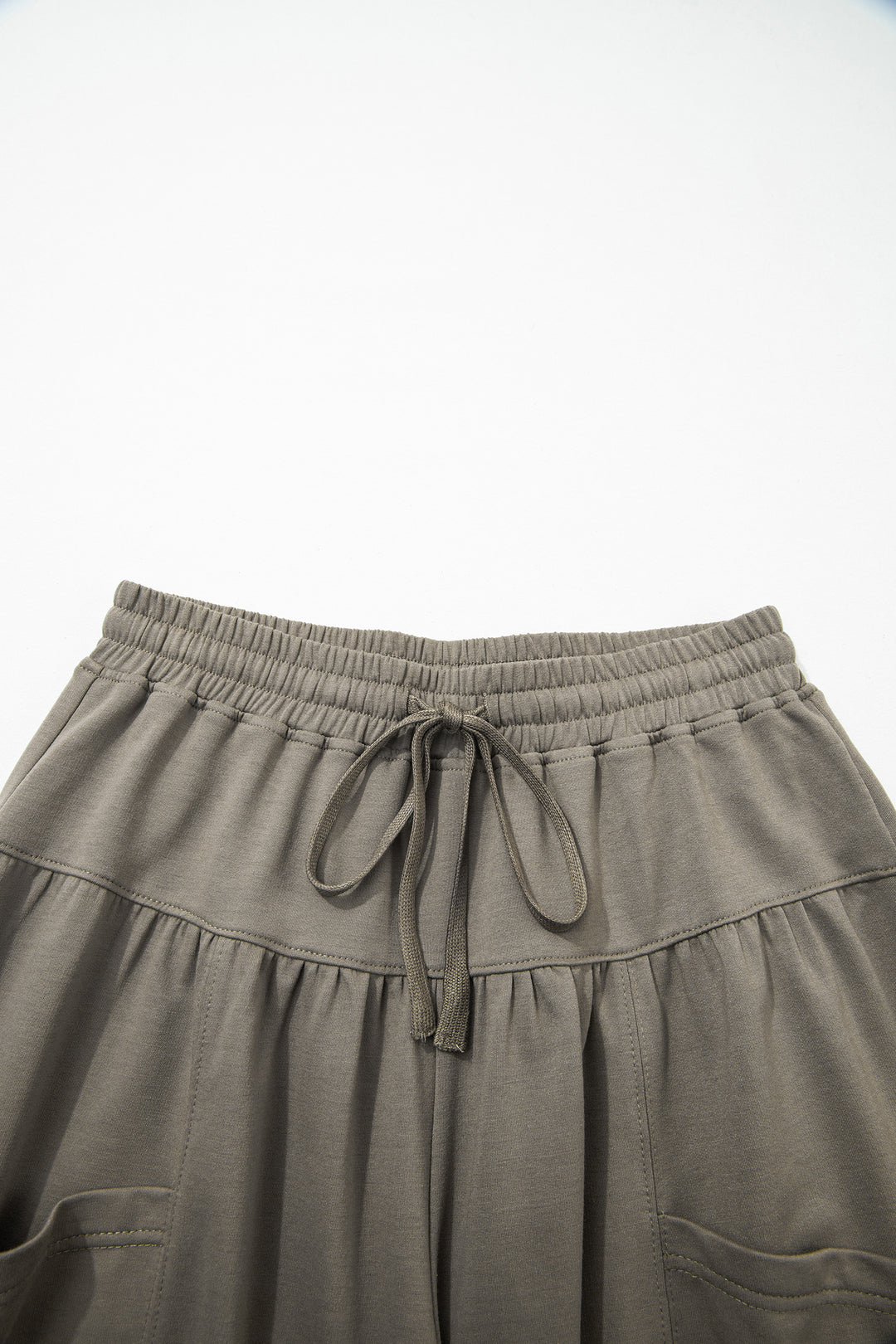 Seagrass Elastic Waist Drawstring Wide Leg Full Length Pants