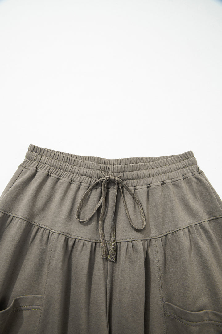 Seagrass Elastic Waist Drawstring Wide Leg Full Length Pants