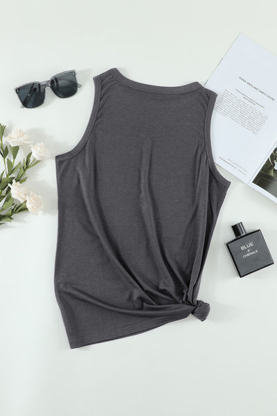 Gray CHILL Graphic Print Tank Top