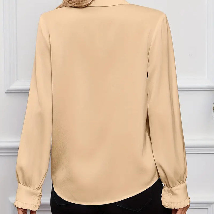 Women’s Ruffled Collared Blouse | Long Sleeve Dressy Work Top