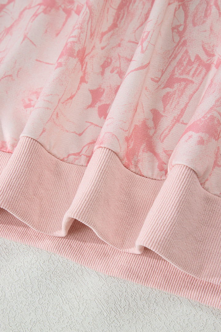 Pink Camo Mock Neck Baggy Sweatshirt