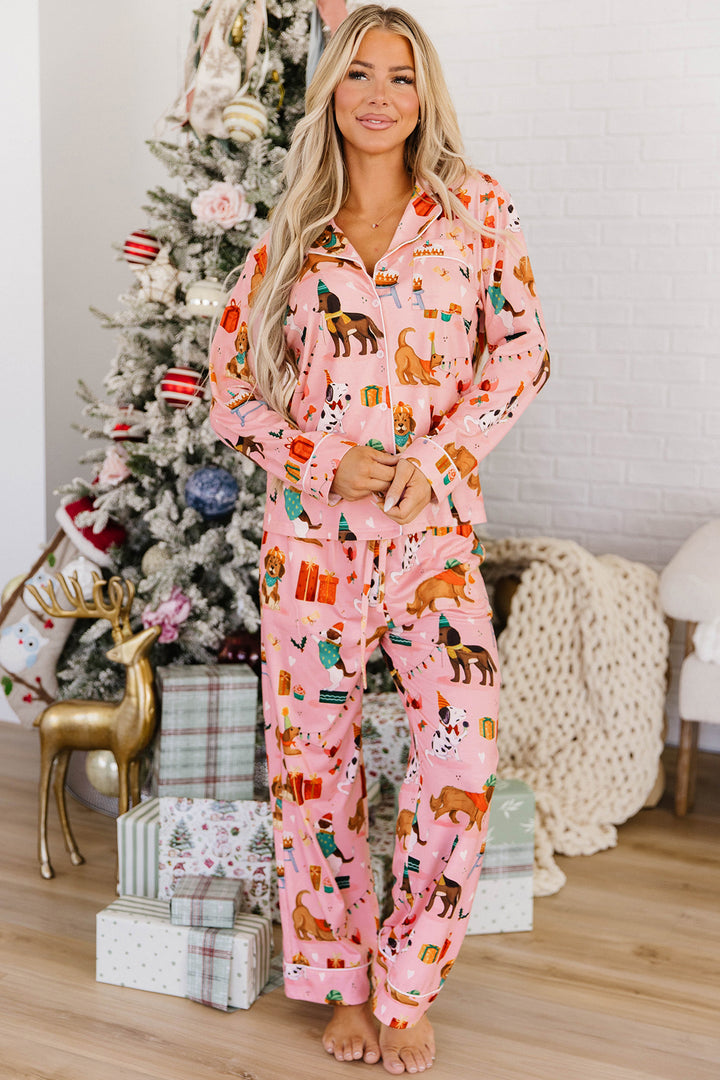 Pink Abstract Dog Lounge Set