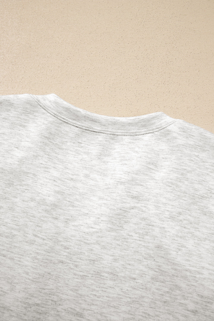 Light Grey Solid Color Zip Front Jacket Style Sweatshirt