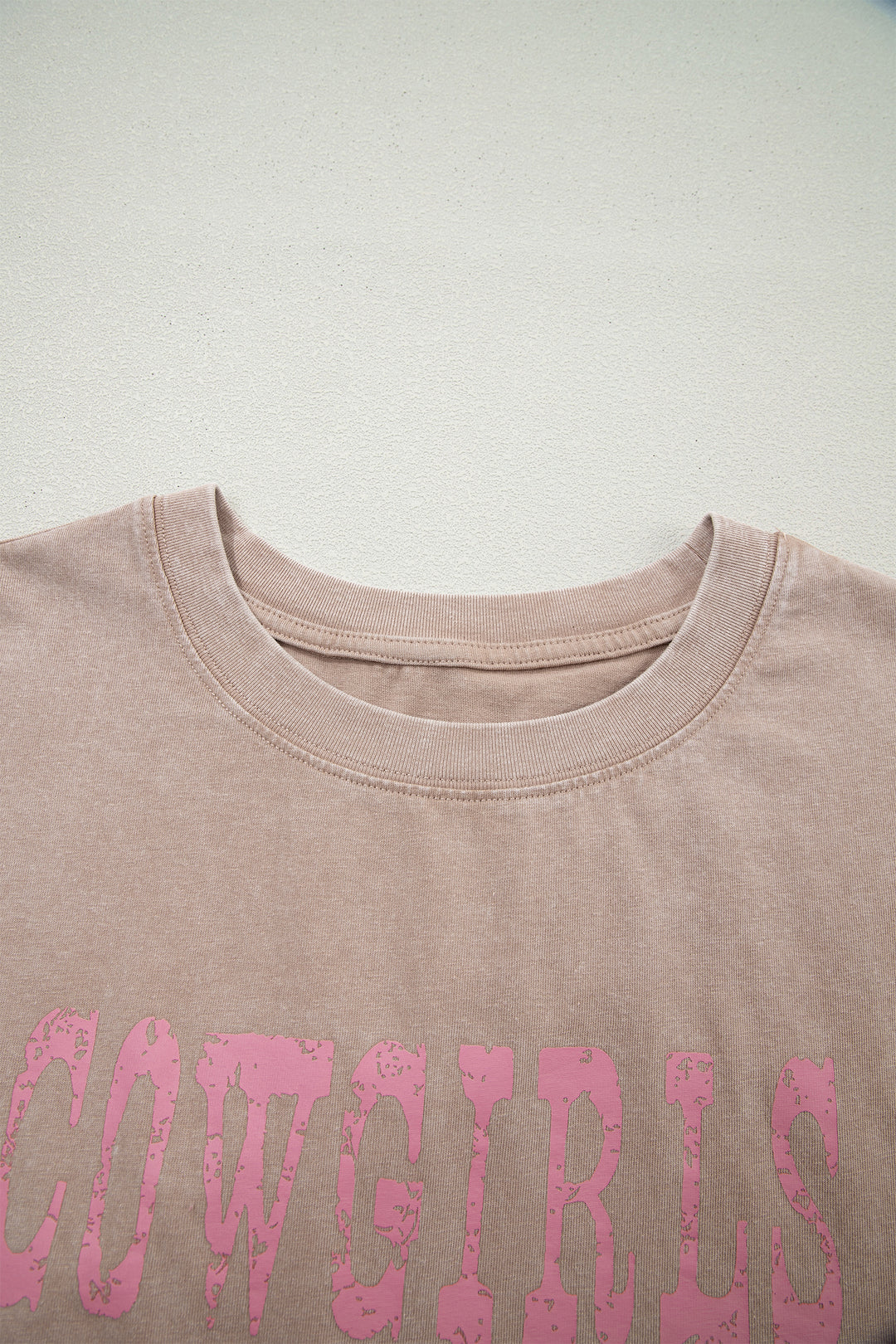 Smoke Gray Cowboy &amp; Beer Western Graphic Mineral Wash Tank Top