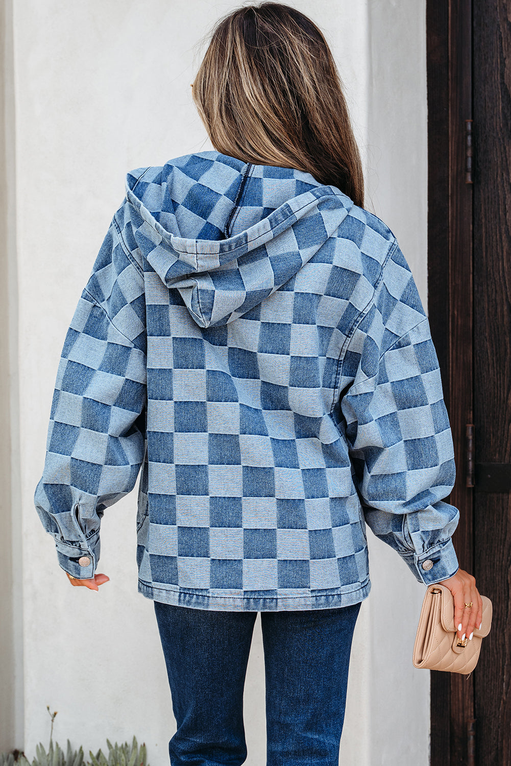 Taracella Checkerboard Zipped Kangaroo Hoodie