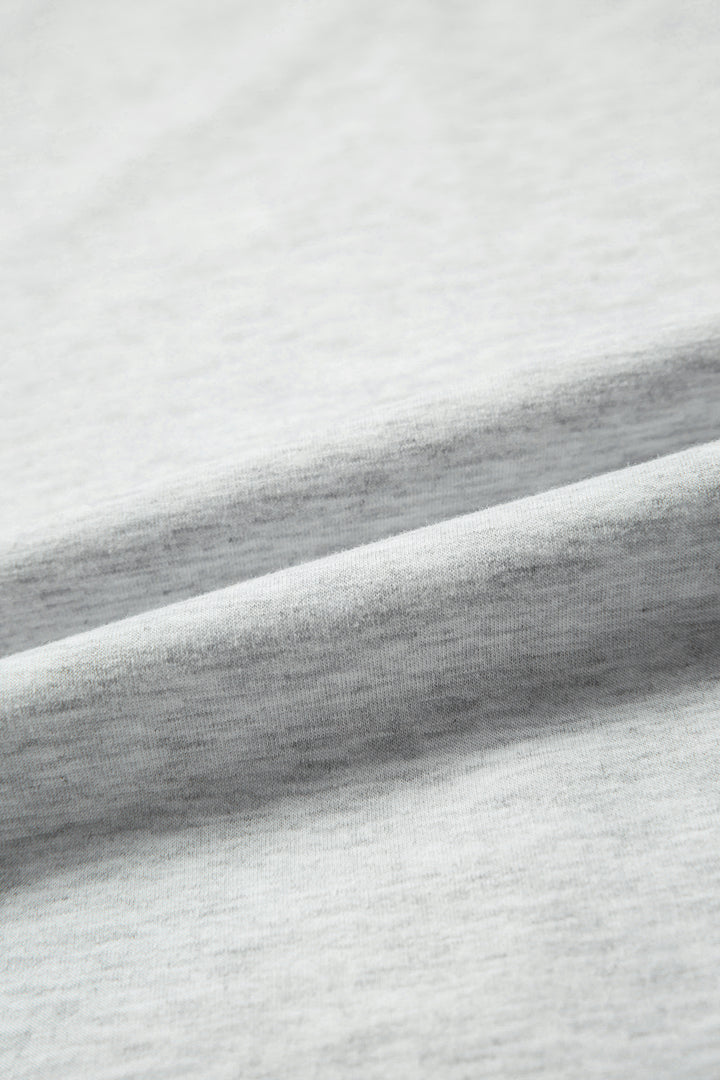 Light Grey Mixed Print Raglan Sleeve Patchwork Exposed Seam Pullover Top