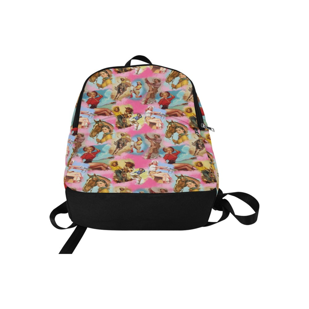 Vintage Cowgirl Collage Backpack