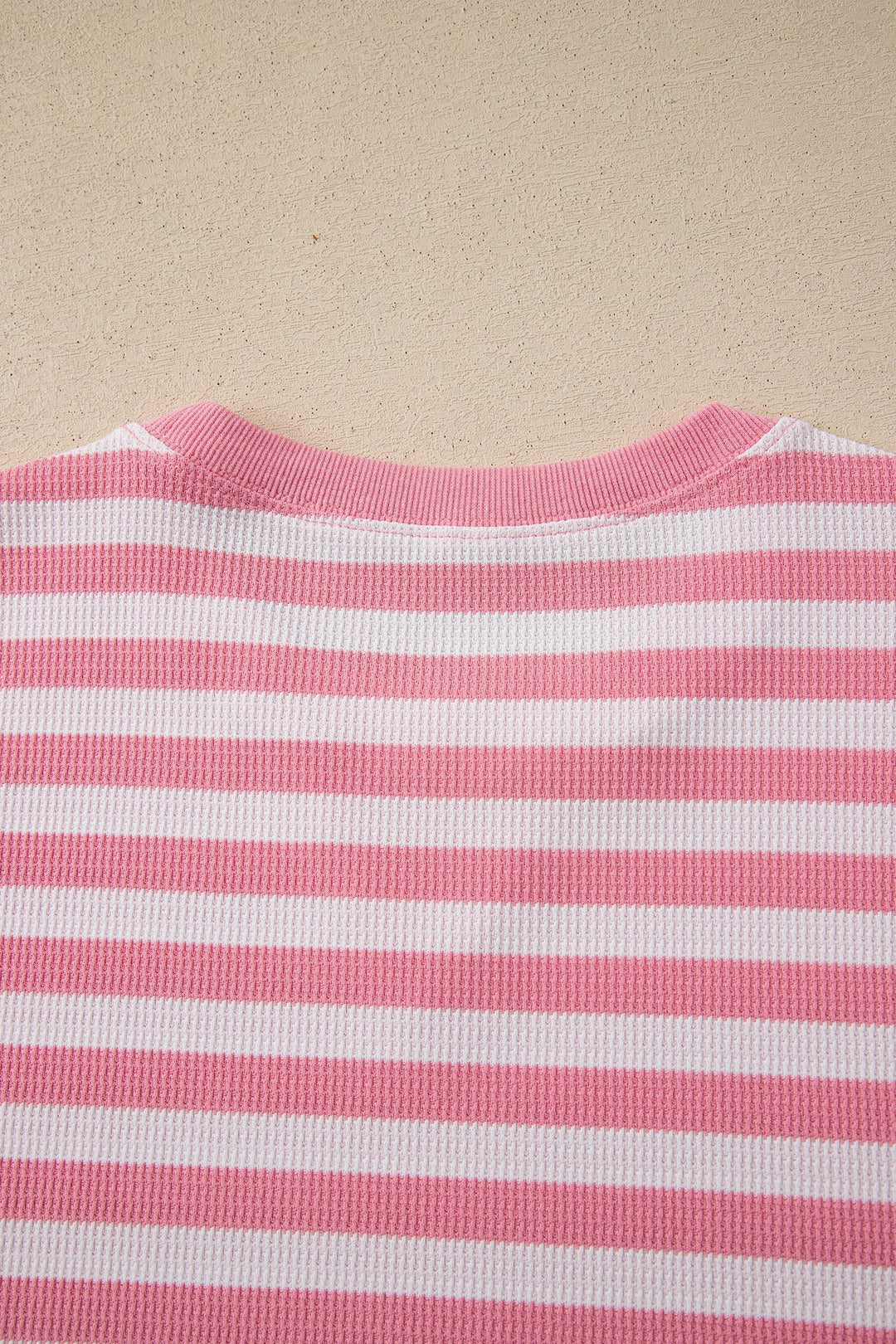Pink Stripe Puff Short Sleeve T Shirt Matching Shorts Set