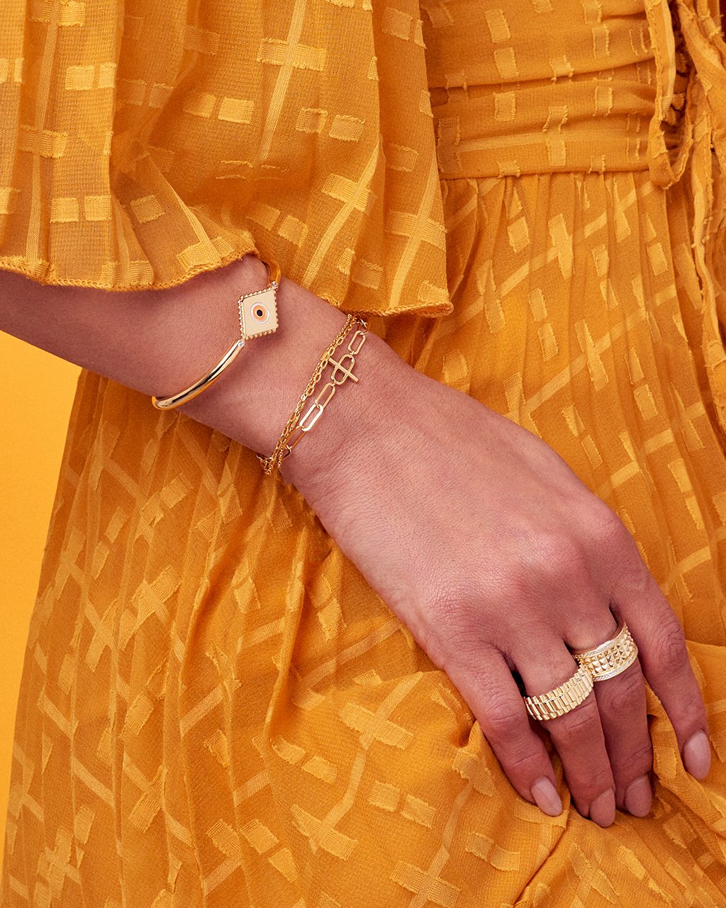 Sterling Silver Pave Bar & Link Bracelet