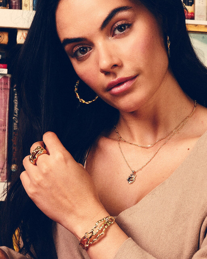 Tully CZ Molten Metal Cuff Bracelet