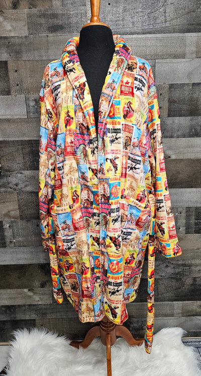 Vintage Rodeo Poster Women's Western Bath Robe