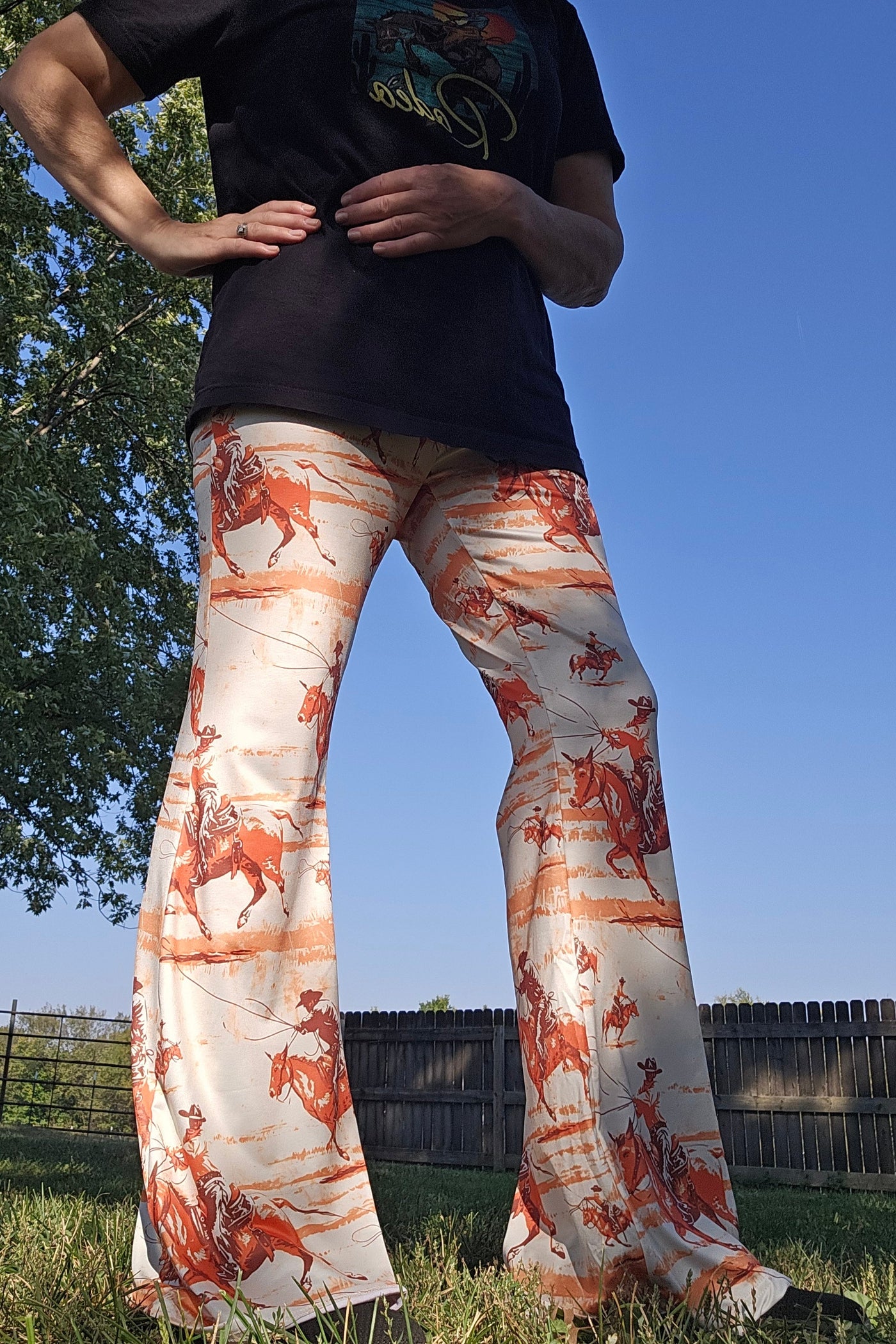 Retro Western Flare Pants