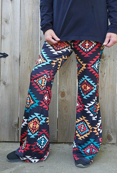 Colorful Aztec Flare Pants