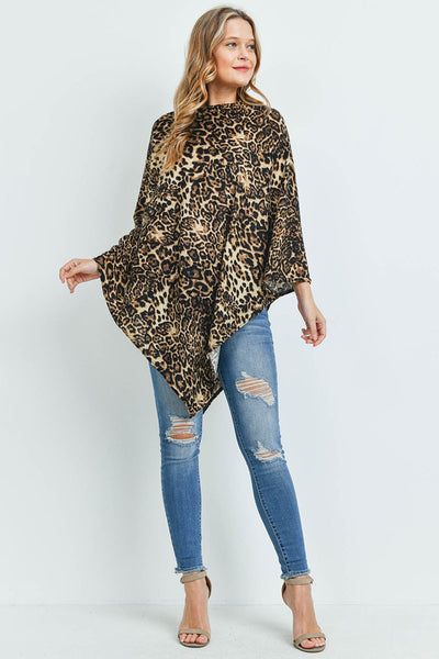 Ms0165 -All Year Round Leopard Poncho