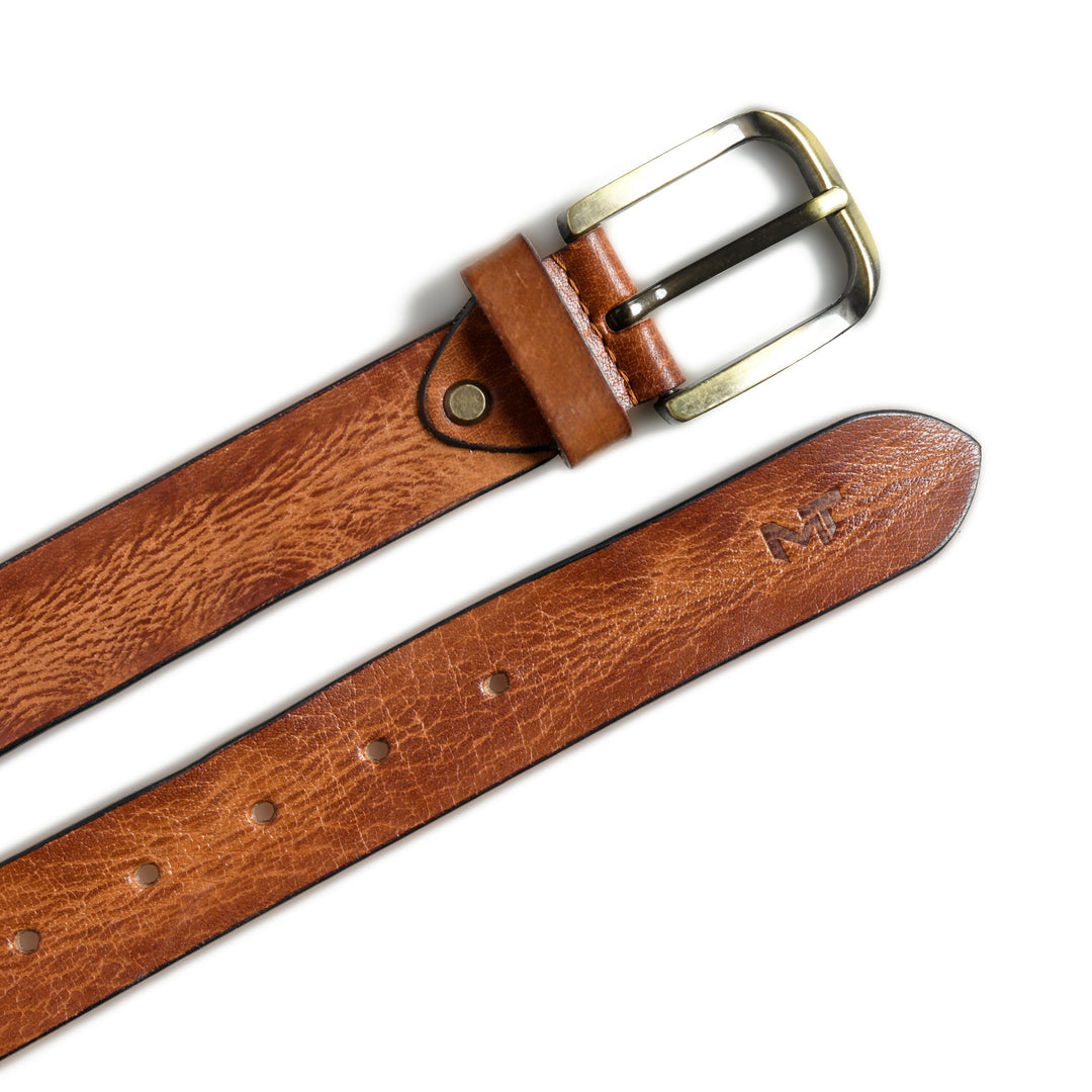 Formal Tan Leather Belt for Men