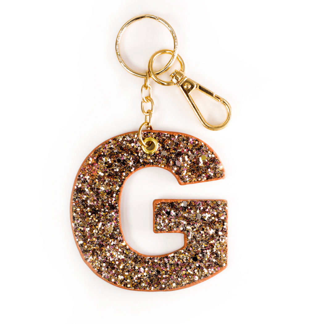 Kendall Glitter Initial Keychain - Final Sale