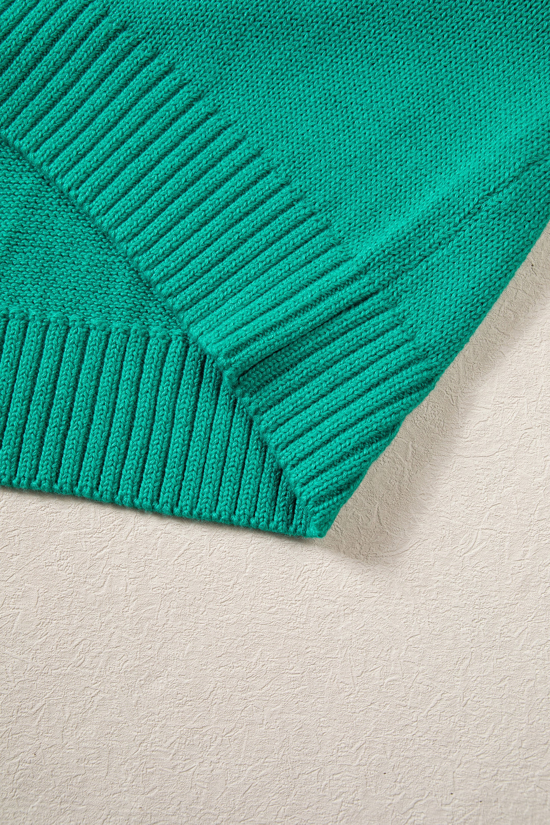 Bright Green Merry Print Ribbed Trim Round Neck Loose Fit Sweater