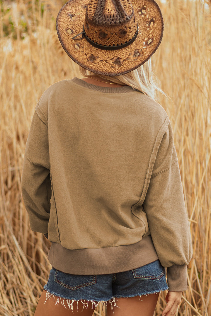 TatumFuzzy Sherpa Splicing Pullover Sweatshirt