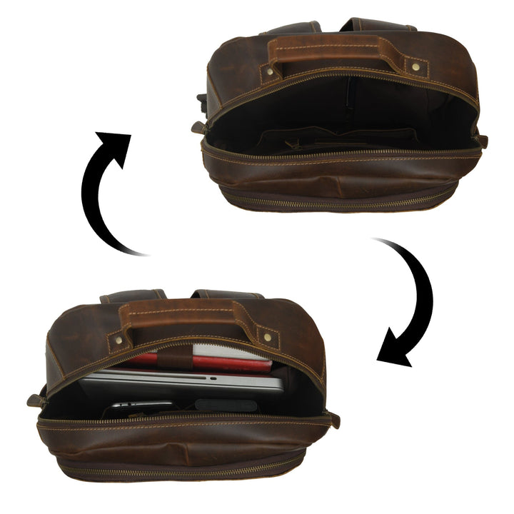 MaheTri Cambridge Unisex Buffalo Leather Backpack