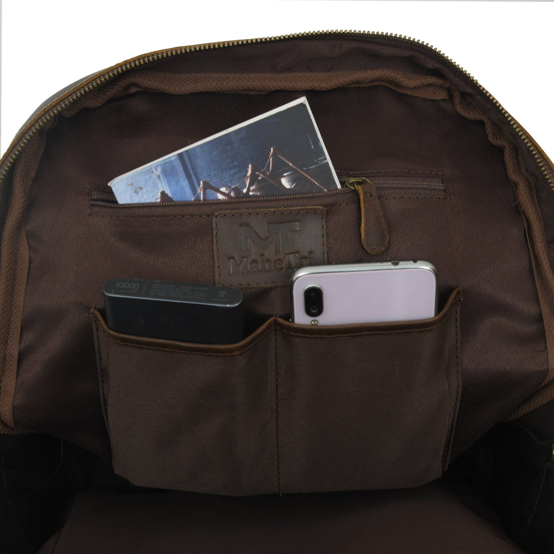 MaheTri Cambridge Unisex Buffalo Leather Backpack