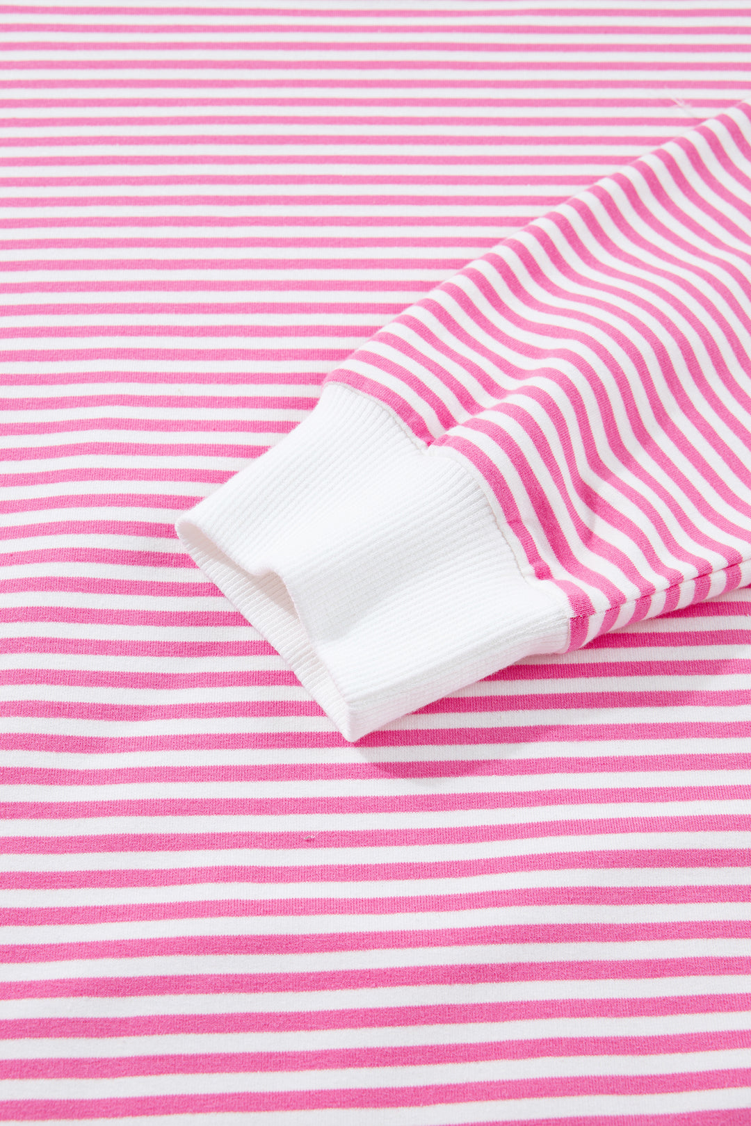 Pink Stripe Oversize Mock Neck Sweatshirt and Shorts Set