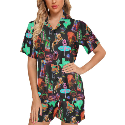 Vegas Neon Women's Western Pajama Set