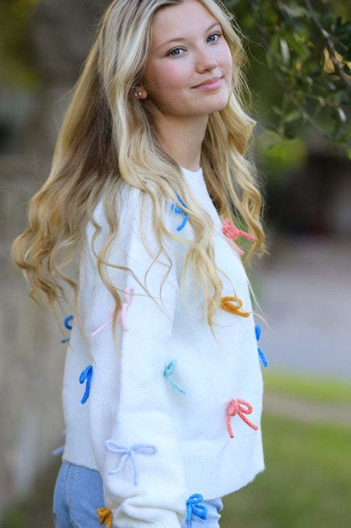 All over Bow knit sweater