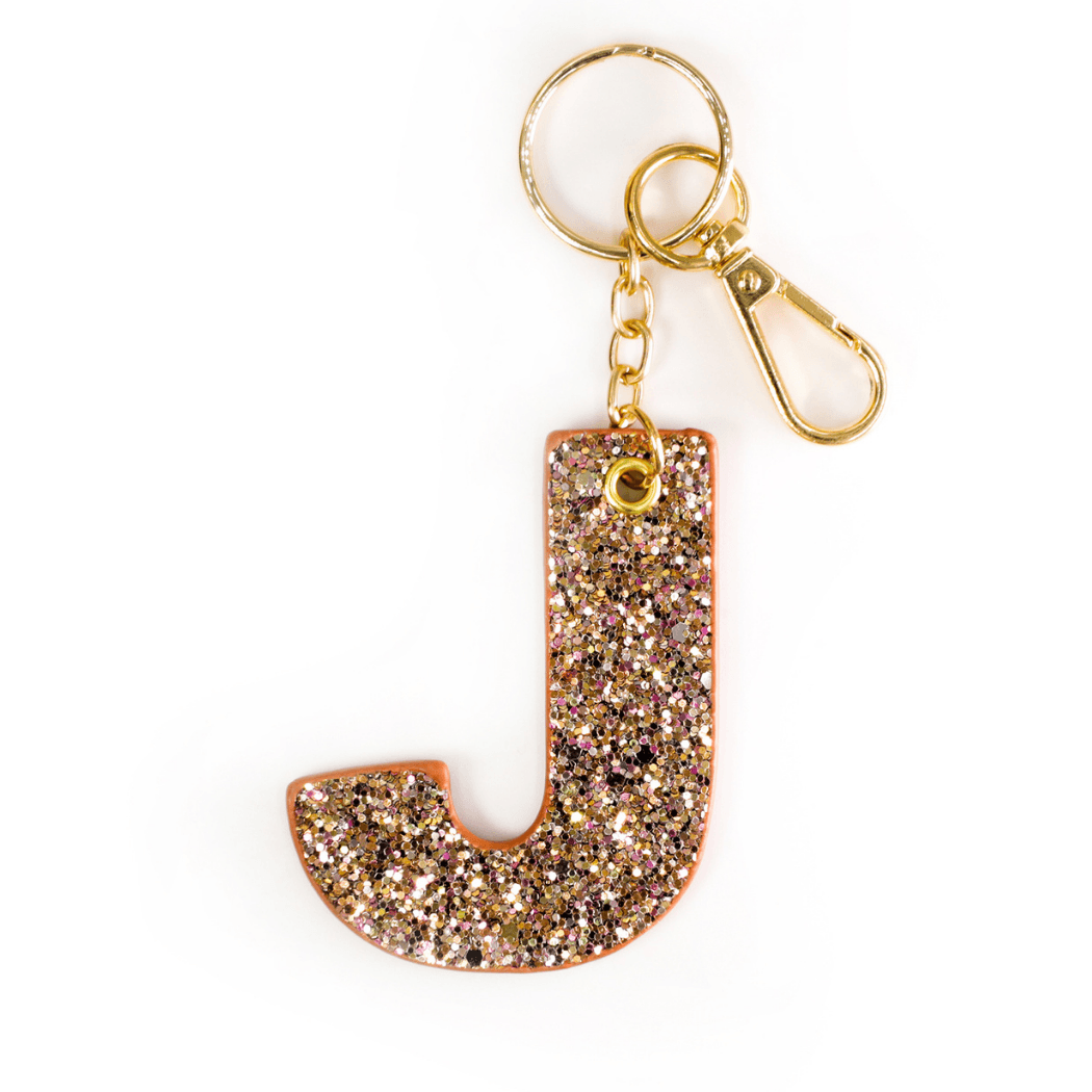 Kendall Glitter Initial Keychain - Final Sale