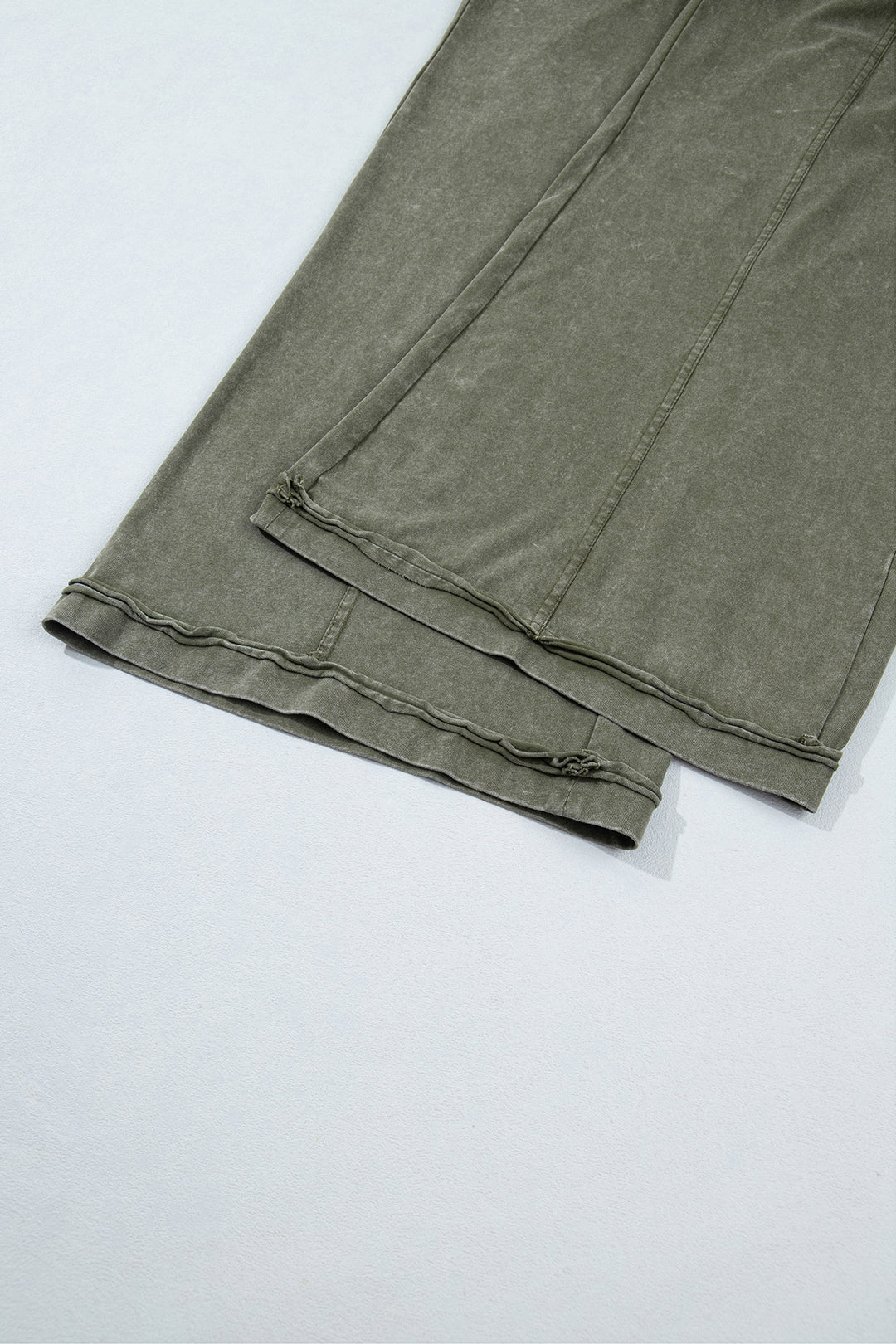 Ashleigh Blue Mineral Wash Seam Detail Flare Leg Drawstring Pants