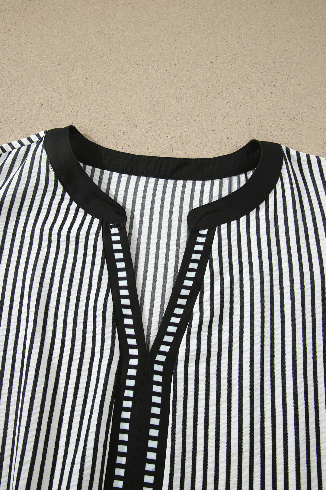 Black Stripe Plus Size Slit V Neck Tiered Flutter Sleeve Maxi Dress