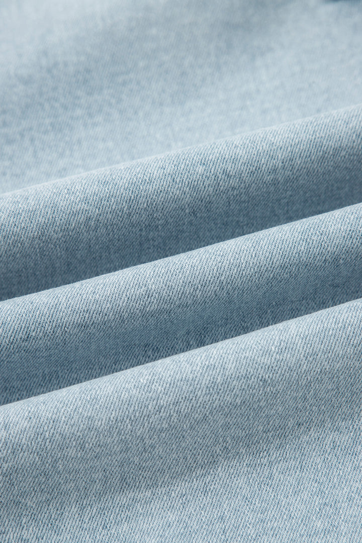 Beau Blue Frayed Cropped Straight Jeans