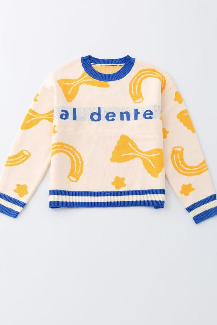Al dente pasta knit sweater