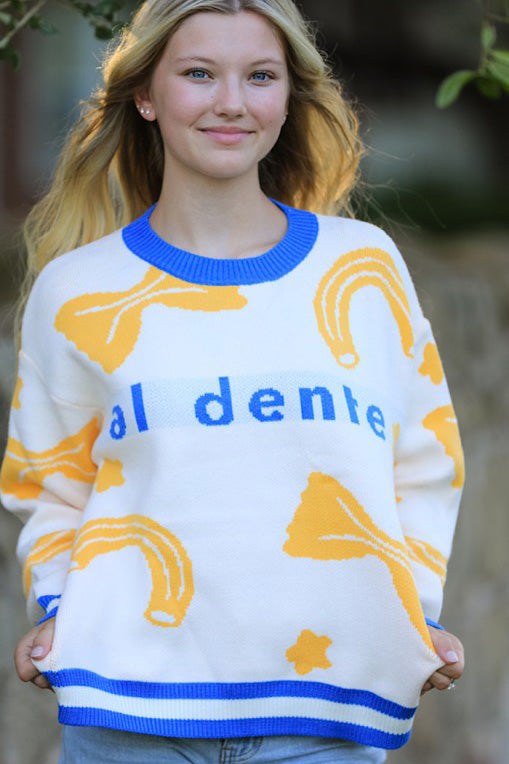 Al dente pasta knit sweater