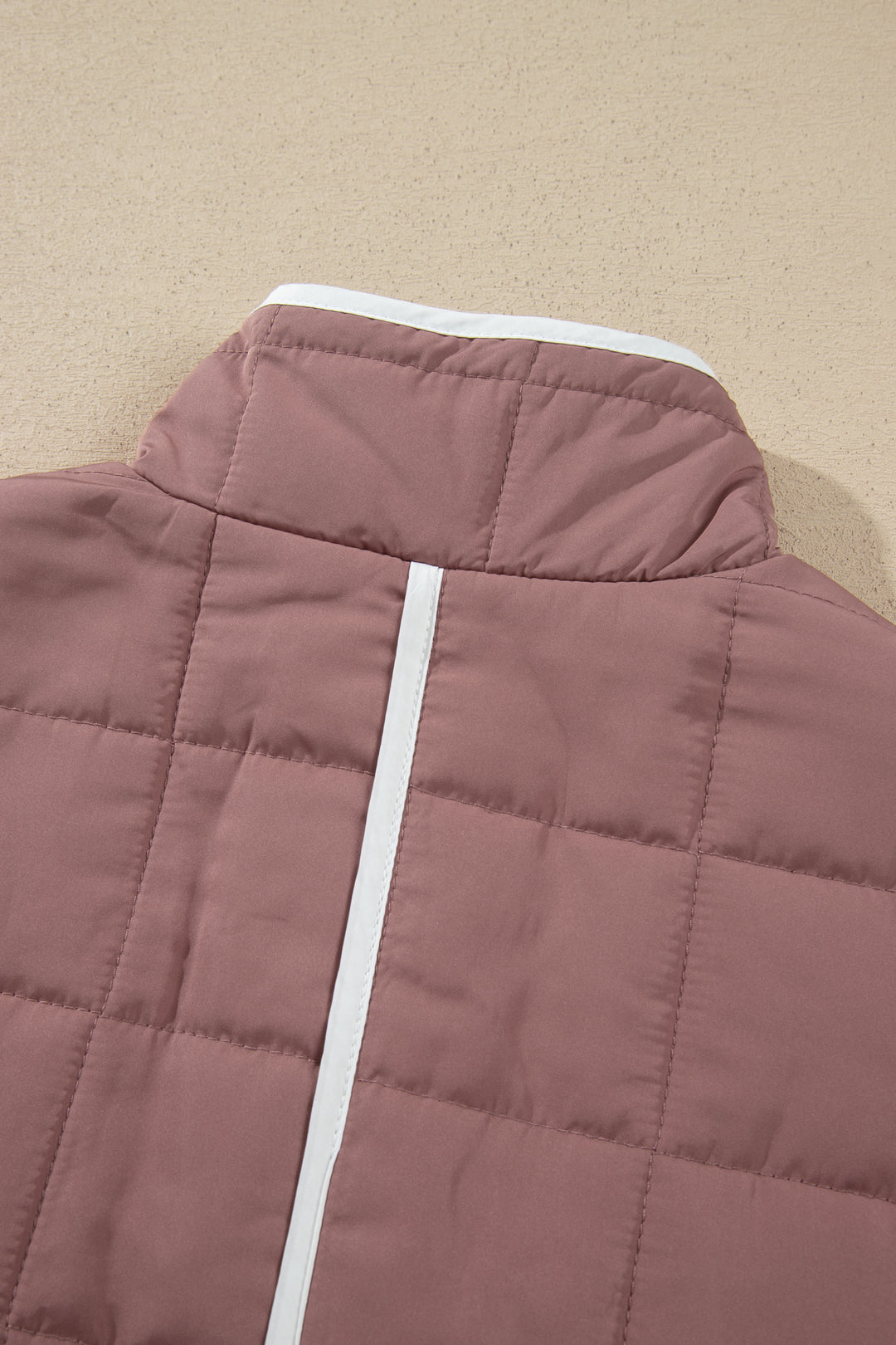 Old Rose Quilted Metal Button Pocket Jacket