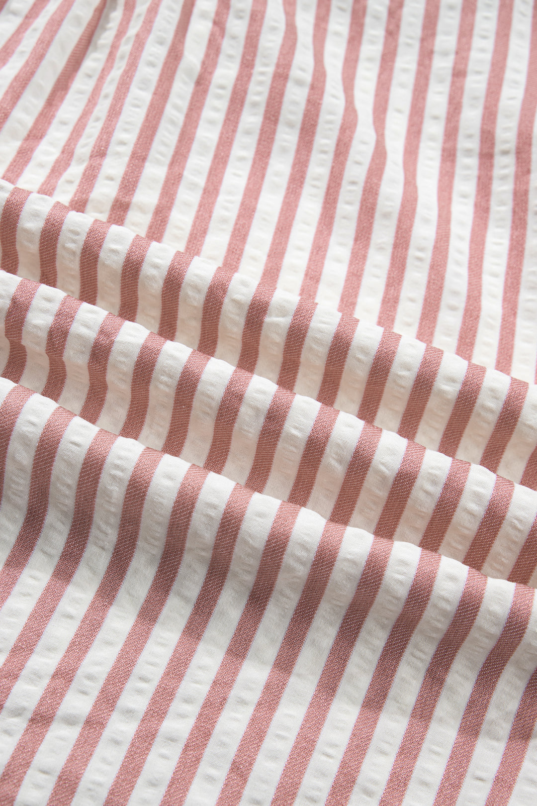 Pink Stripe Leopard Trim V Neck Button Down Half Sleeve Shirt