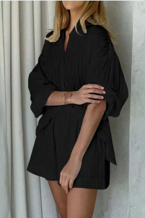 Miss Sparkling 2-piece matching long sleeve and shorts set