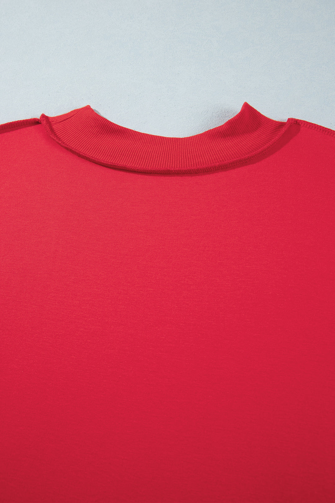 Racing Red Exposed Seam Detail Reversible Double Wear Plus Size Sweatshirt