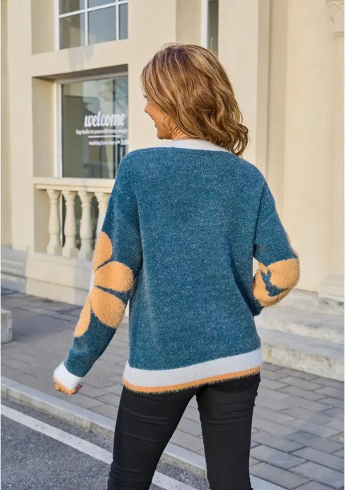 Floral Patterned Sweater