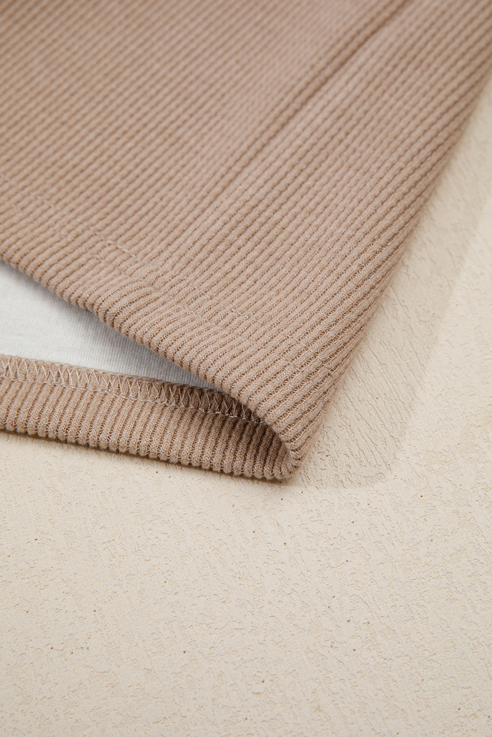 Parchment Thermal Textured Leopard Drawstring Baggy Hoodie