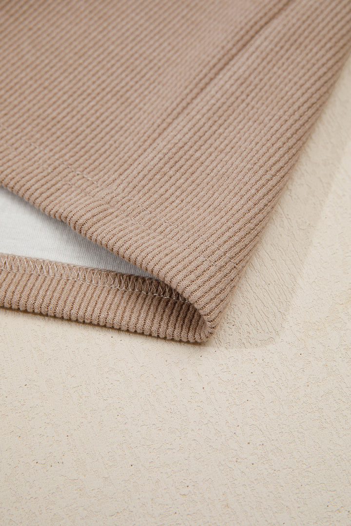 Parchment Thermal Textured Leopard Drawstring Baggy Hoodie