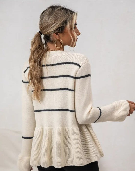 Striped Ribbed Cardigan