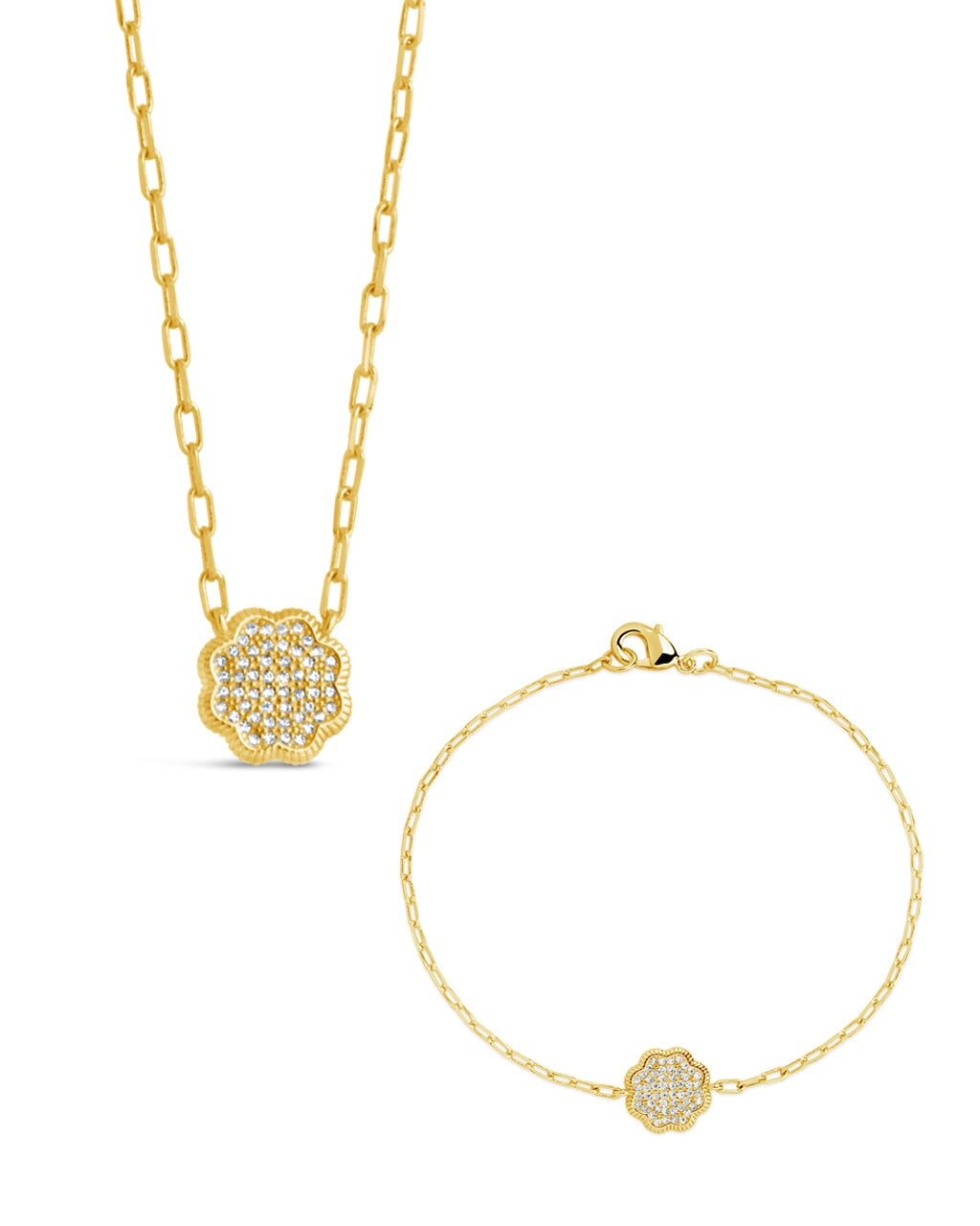 Raemy CZ Rose Petal Matching Set