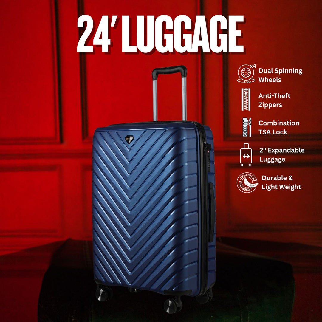24-inch Blue Hardcase Roller Luggage