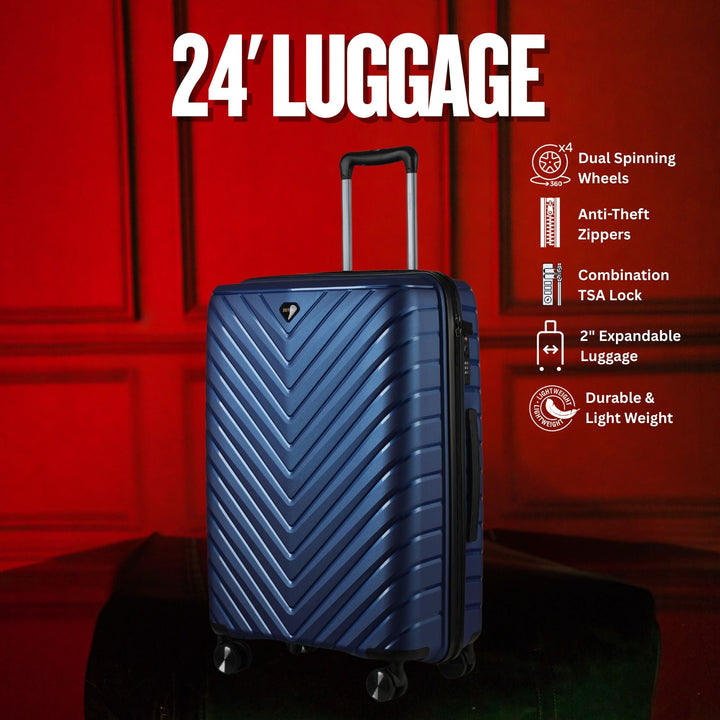 24-inch Blue Hardcase Roller Luggage